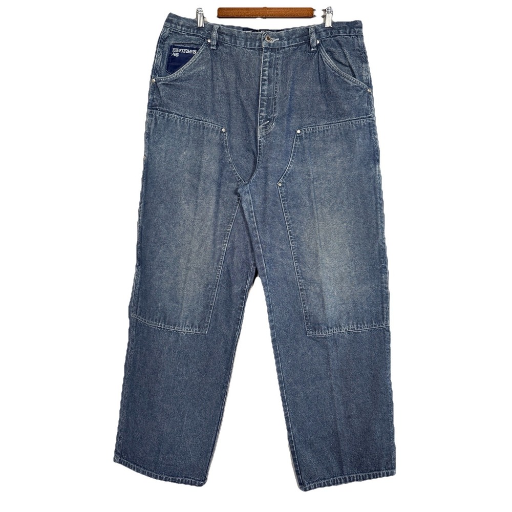 VTG Phat Farm Double Knee Skater Hip Hop Carpenter Jeans 38x34‎ Y2k Distressed